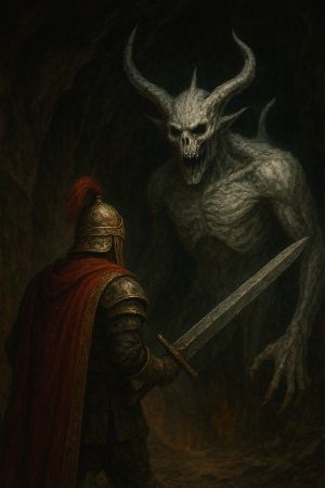 A symbolic image representing one of Rostam's seven epic trials.